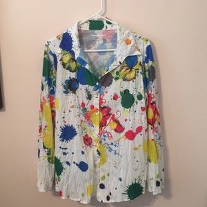 Colorful Blouse by Pleats Collections Sz L